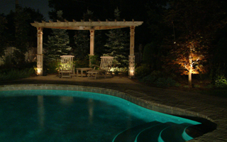 night time pool with gunite inground swimming pool all custom design for an installed pool